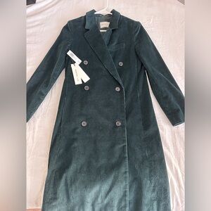 *NWT Aritzia Green Corduroy Coat